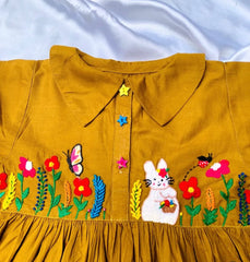 Hand embroidered Bunny Frock with trouser