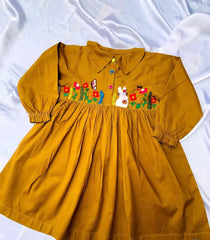 Hand embroidered Bunny Frock with trouser
