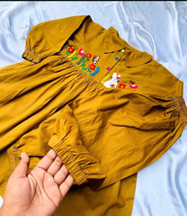 Hand embroidered Bunny Frock with trouser