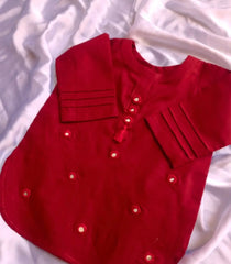 Mirror work kurti with samosa shalwar